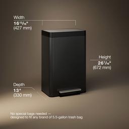 Dual-compartment step trash can - image 3