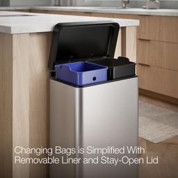 Dual-compartment step trash can - image 5