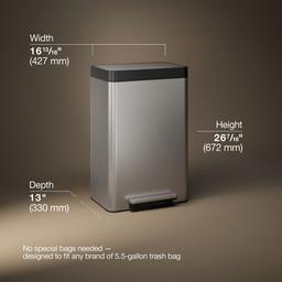 Dual-compartment step trash can - image 3
