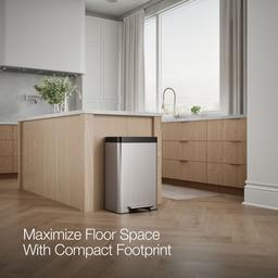 Dual-compartment step trash can - image 10