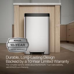 Dual-compartment step trash can - image 12