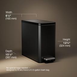 2.5-gallon slim step trash can - image 3