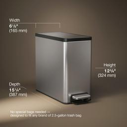 2.5-gallon slim step trash can - image 3