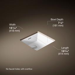 Brazn 16-1/4'' square undermount bathroom sink - image 3