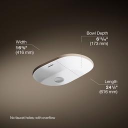 Brazn 24-1/4'' oval undermount bathroom sink - image 3