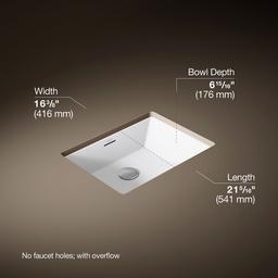 Brazn 21-1/4'' rectangular undermount bathroom sink - image 3