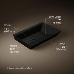 Brazn 23'' rectangular vessel bathroom sink - image 3