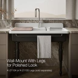 Farmstead 45'' top-/wall-mount single-bowl workstation farmhouse kitchen sink - image 6