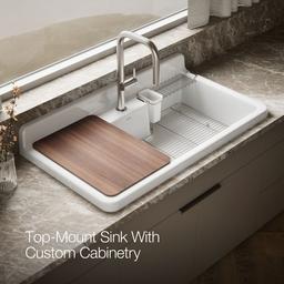 Farmstead 45'' top-/wall-mount single-bowl workstation farmhouse kitchen sink - image 5