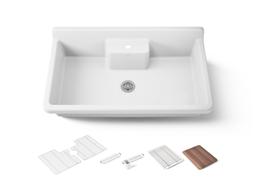 Farmstead 45'' top-/wall-mount single-bowl workstation farmhouse kitchen sink - image 1