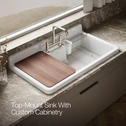 Farmstead 45'' top-/wall-mount single-bowl workstation farmhouse kitchen sink - image 6