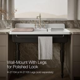 Farmstead 45'' top-/wall-mount single-bowl workstation farmhouse kitchen sink - image 6