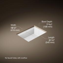 ArtifactsE 21-1/4'' rectangular undermount bathroom sink - image 3