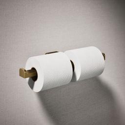 Kohler Parallel Double Toilet Paper Holder - Vibrant Brushed Moderne - Brass - image 2