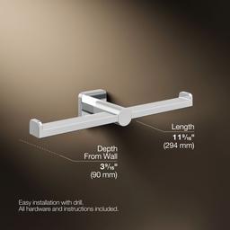 Kohler Parallel Double Toilet Paper Holder - - Polished Chrome - image 3