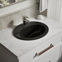 Kohler Pennington 20-1/4'' Oval Drop-in Bathroom Sink - - Black - image 2