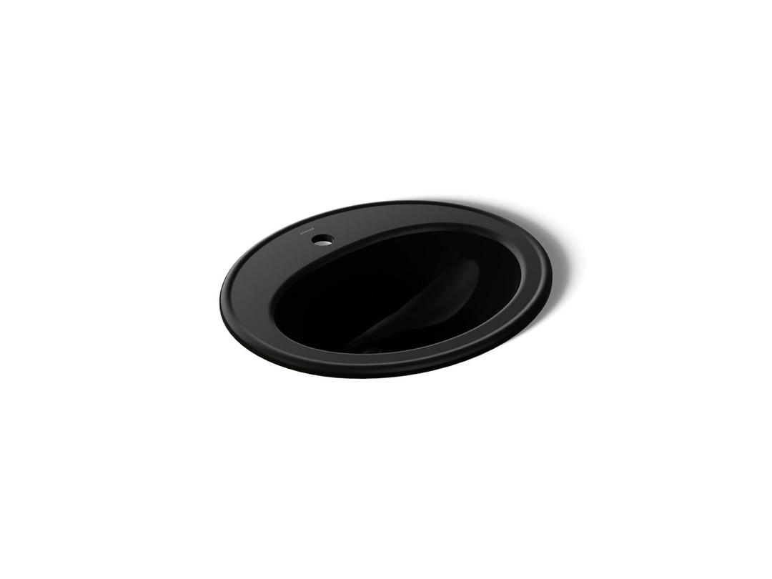 Kohler Pennington 20-1/4'' Oval Drop-in Bathroom Sink - - Black by Kohler