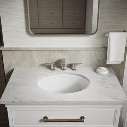 Caxton 19-1/4'' oval undermount bathroom sink with glazed underside, no overflow - image 9