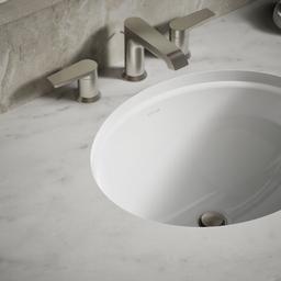 Caxton 19-1/4'' oval undermount bathroom sink with glazed underside, no overflow - image 7