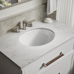 Caxton 19-1/4'' oval undermount bathroom sink with glazed underside, no overflow - image 2