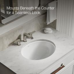 Caxton 19-1/4'' oval undermount bathroom sink with glazed underside, no overflow - image 5