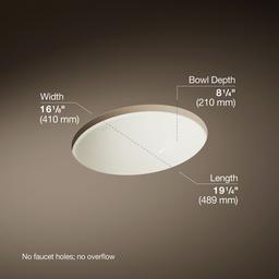 Caxton 19-1/4'' oval undermount bathroom sink with glazed underside, no overflow - image 3