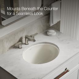 Caxton 19-1/4'' oval undermount bathroom sink with glazed underside, no overflow - image 5