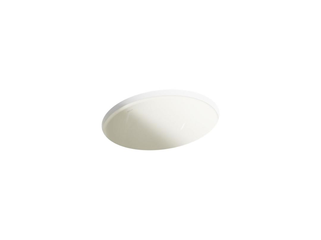 Caxton 19-1/4'' oval undermount bathroom sink with glazed underside, no overflow by Kohler