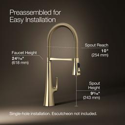 Graze Semi-professional kitchen sink faucet with three-function sprayhead - image 3