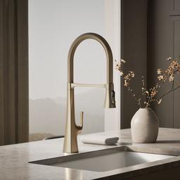 Graze Semi-professional kitchen sink faucet with three-function sprayhead - Vibrant Brushed Bronze - image 2