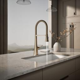 Graze Semi-professional kitchen sink faucet with three-function sprayhead - Vibrant Brushed Bronze - image 4