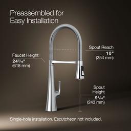Graze Semi-professional kitchen sink faucet with three-function sprayhead - image 3