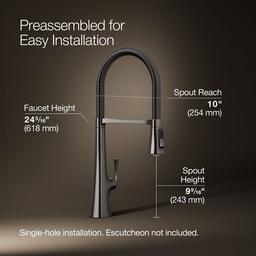 Graze Semi-professional kitchen sink faucet with three-function sprayhead - image 3