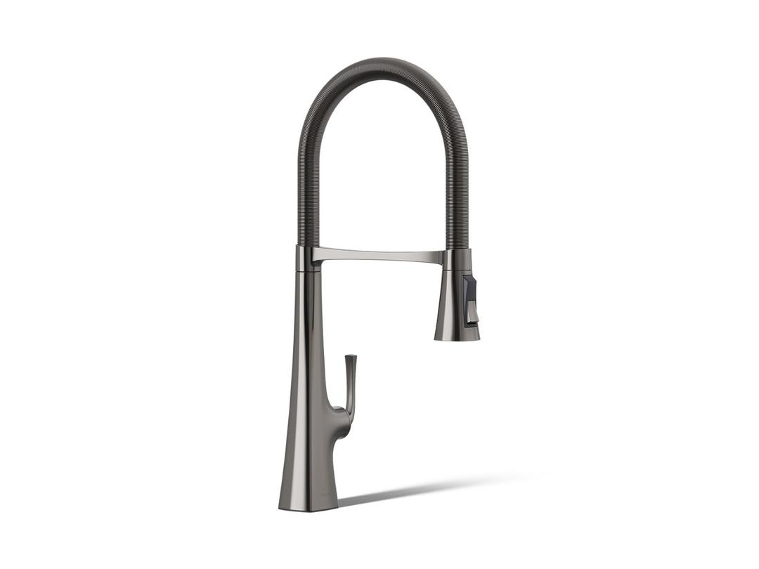 Graze Semi-professional kitchen sink faucet with three-function sprayhead by Kohler