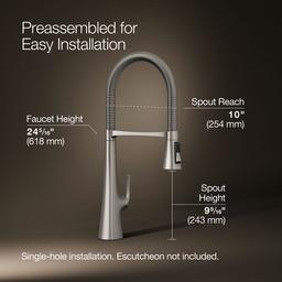 Graze Semi-professional kitchen sink faucet with three-function sprayhead - image 3