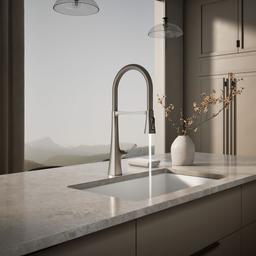 Graze Semi-professional kitchen sink faucet with three-function sprayhead - image 4