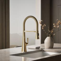 Graze Semi-professional kitchen sink faucet with three-function sprayhead - image 2