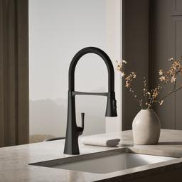 Graze Semi-professional kitchen sink faucet with three-function sprayhead - image 2