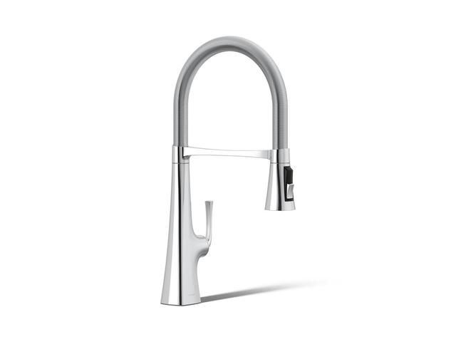 Graze Semi-professional kitchen sink faucet with three-function sprayhead