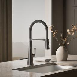 Graze Semi-professional kitchen sink faucet with three-function sprayhead - Vibrant Titanium - image 2