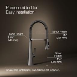 Graze Semi-professional kitchen sink faucet with three-function sprayhead - Vibrant Titanium - image 3
