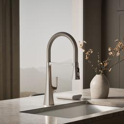 Graze Semi-professional kitchen sink faucet with three-function sprayhead - image 2