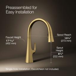 Graze Pull-down kitchen sink faucet with three-function sprayhead - image 3