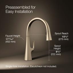 Graze Pull-down kitchen sink faucet with three-function sprayhead - image 3