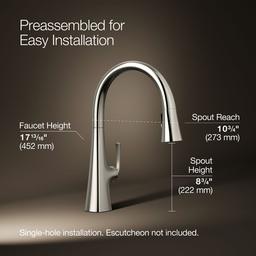 Graze Pull-down kitchen sink faucet with three-function sprayhead - image 3