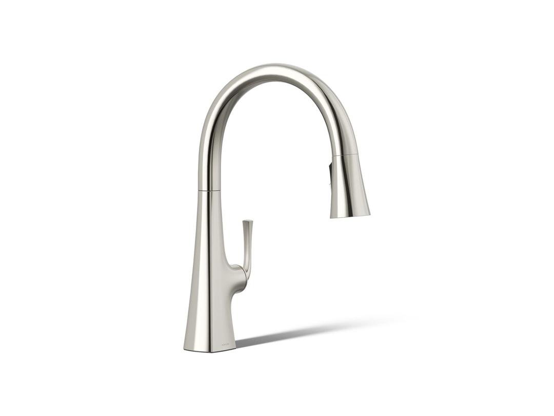 Graze Pull-down kitchen sink faucet with three-function sprayhead by Kohler