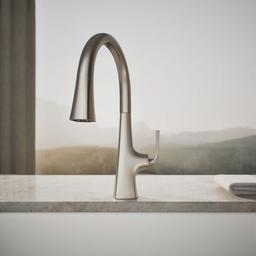 Graze Pull-down kitchen sink faucet with three-function sprayhead - image 5