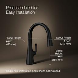Graze Pull-down kitchen sink faucet with three-function sprayhead - image 3