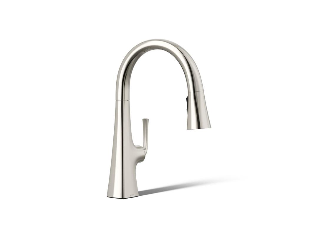 Graze Pull-down kitchen sink faucet with three-function sprayhead by Kohler