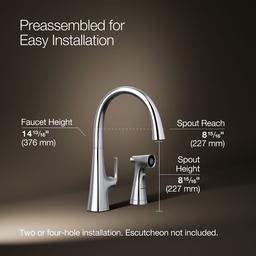 Graze Single-handle kitchen sink faucet with two-function side sprayer - Polished Chrome - image 3